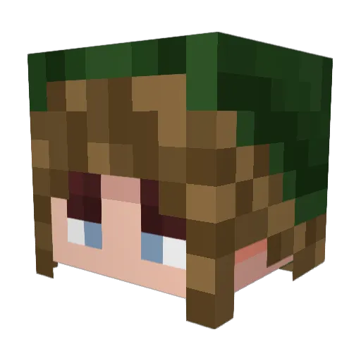 rollegg_ Minecraft avatar head, 3D render