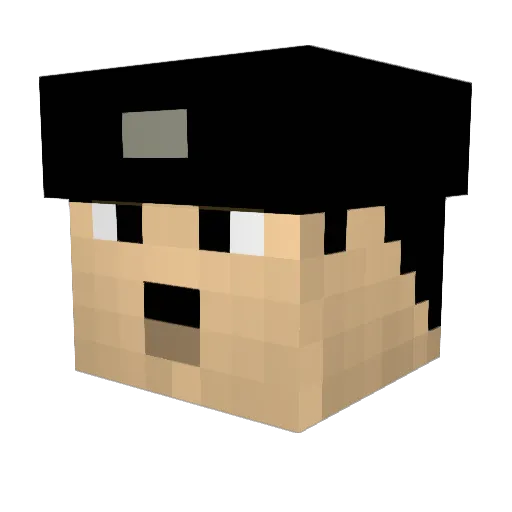 roller_box Minecraft avatar head, 3D render