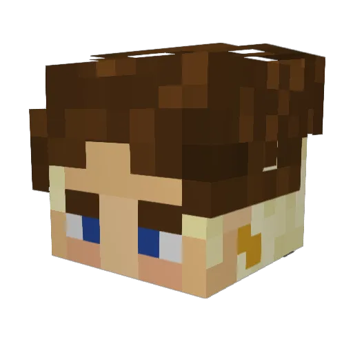 rolliebruh Minecraft avatar head, 3D render