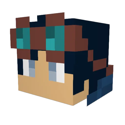 rolliepollieth Minecraft avatar head, 3D render