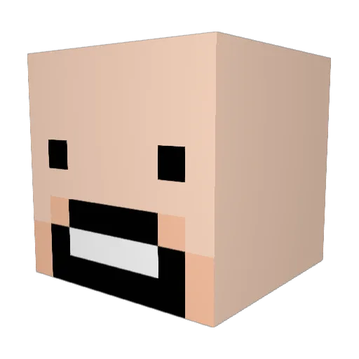 rolloloco Minecraft avatar head, 3D render