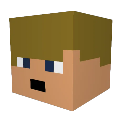 romanmonty Minecraft avatar head, 3D render