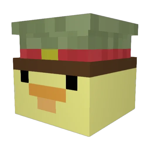 romcommie Minecraft avatar head, 3D render