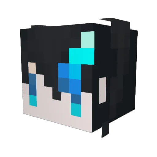 ronbu Minecraft avatar head, 3D render