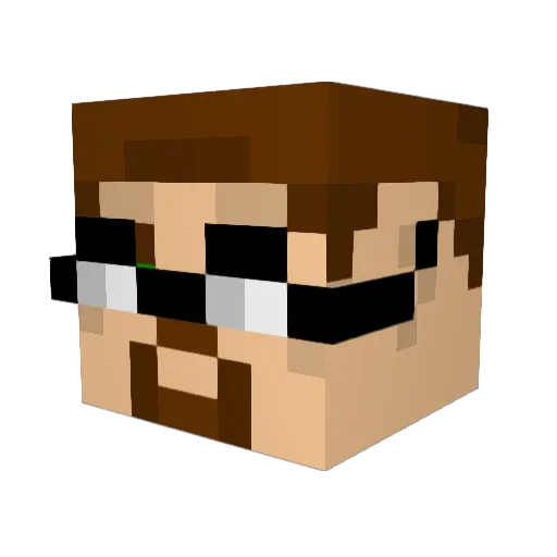 ronbyg Minecraft avatar head, 3D render