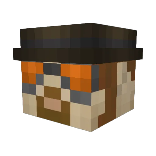 rooftops Minecraft avatar head, 3D render