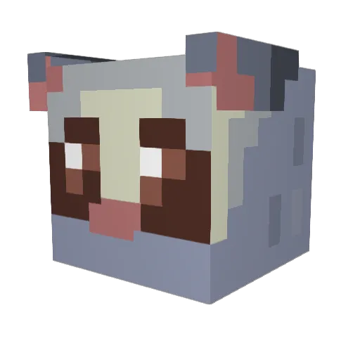 roosoo Minecraft avatar head, 3D render