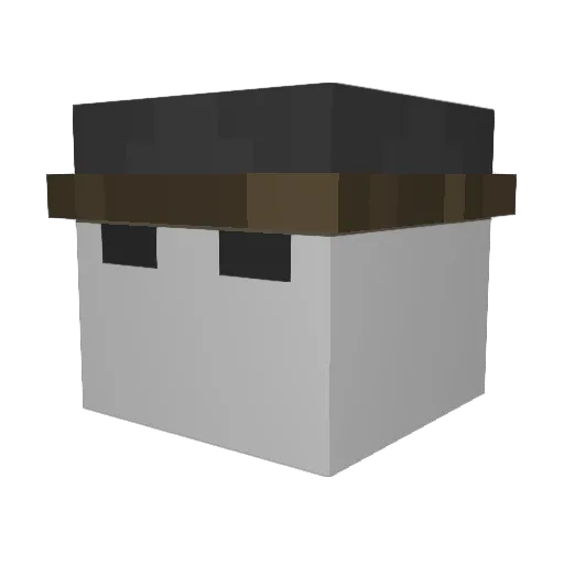 root1 Minecraft avatar head, 3D render