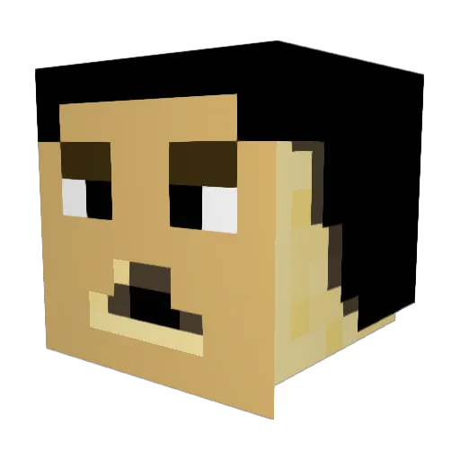 roquelol Minecraft avatar head, 3D render