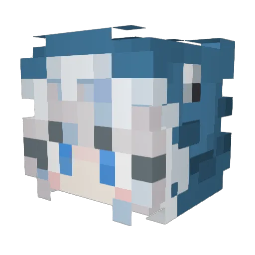 roroid Minecraft avatar head, 3D render