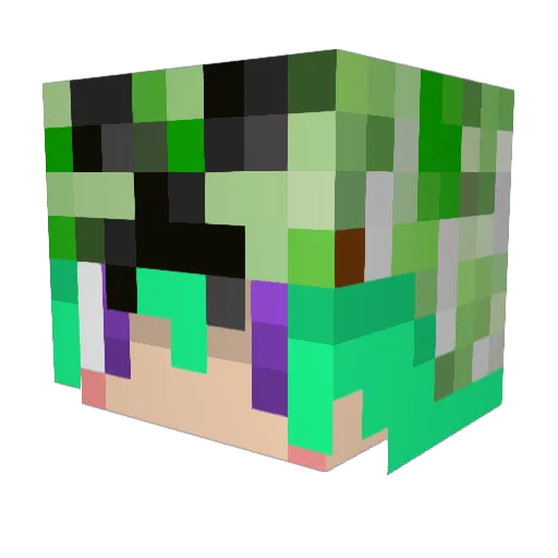 rorokuro_ Minecraft avatar head, 3D render