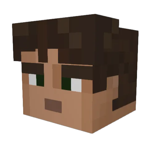 rosaroterpanzer Minecraft avatar head, 3D render