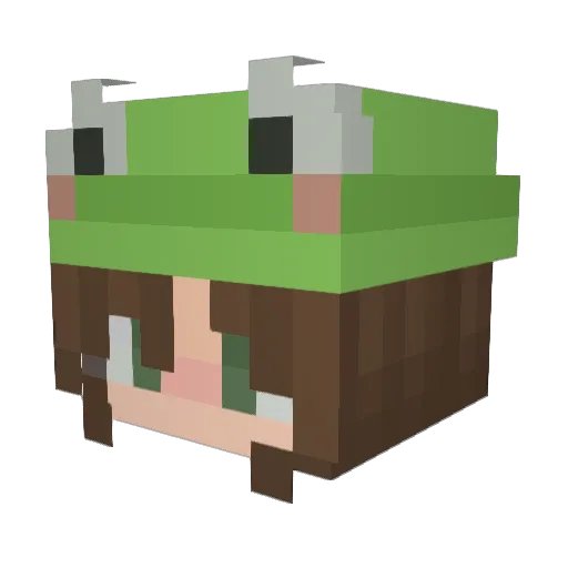 rose_017 Minecraft avatar head, 3D render