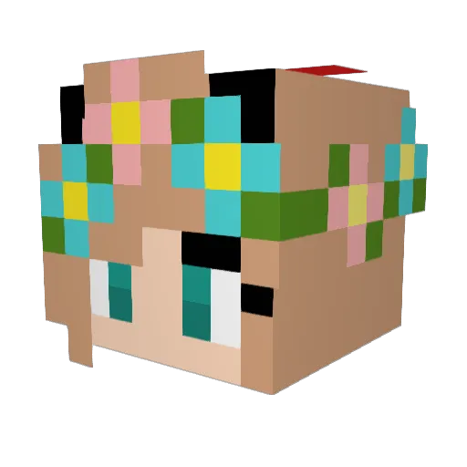 rosealind Minecraft avatar head, 3D render