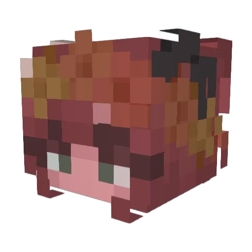 rosegoldrach Minecraft avatar head, 3D render
