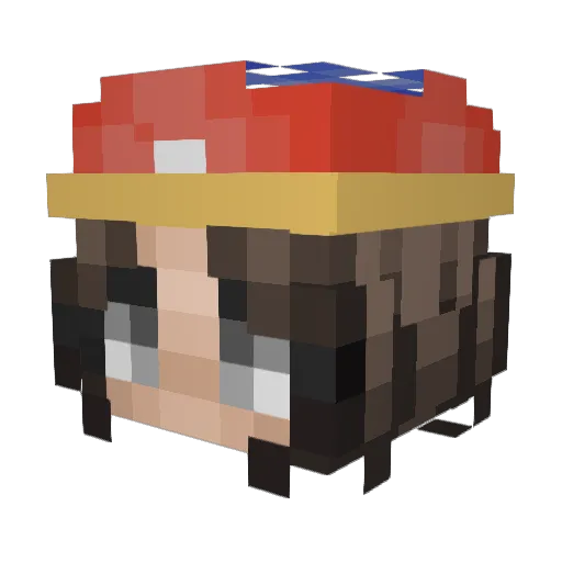 rosepberry Minecraft avatar head, 3D render
