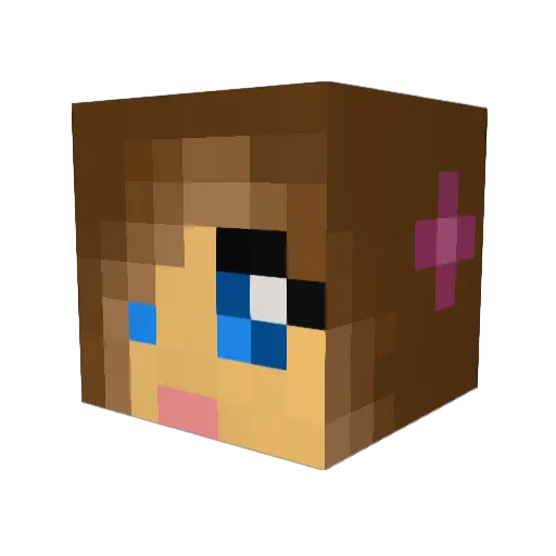 roseredd Minecraft avatar head, 3D render