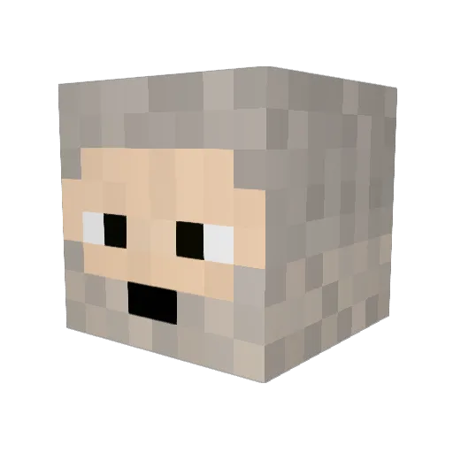 rosshallam Minecraft avatar head, 3D render