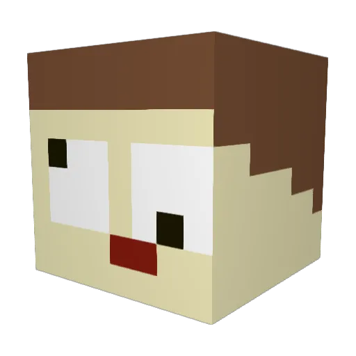 rossoneroFP Minecraft avatar head, 3D render