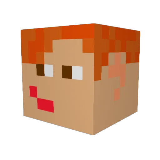rotcraft Minecraft avatar head, 3D render