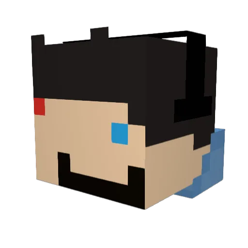 rotlet Minecraft avatar head, 3D render