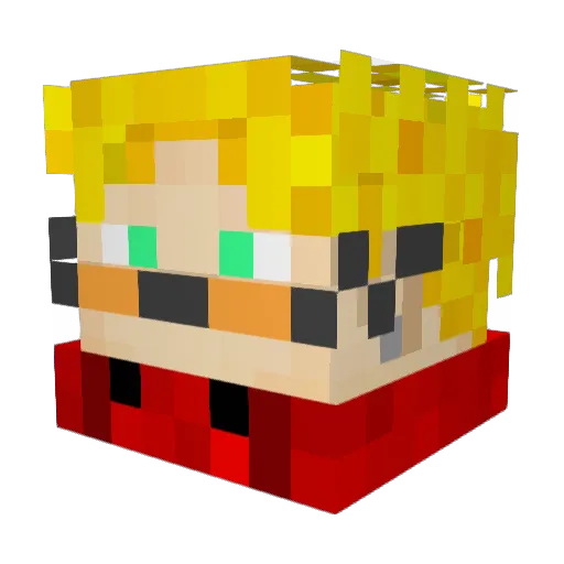 rotture Minecraft avatar head, 3D render