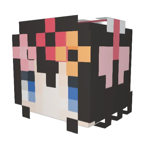 rou_rou Minecraft avatar head, 3D render