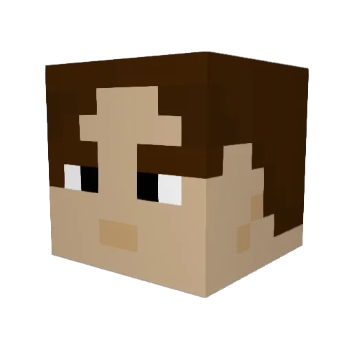 rougejk Minecraft avatar head, 3D render