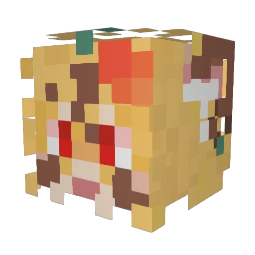 rouguo Minecraft avatar head, 3D render