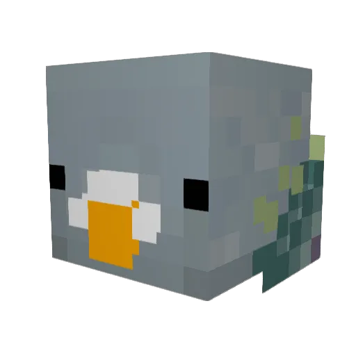 round_carrot Minecraft avatar head, 3D render