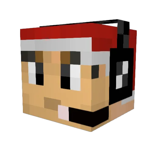 roundout Minecraft avatar head, 3D render
