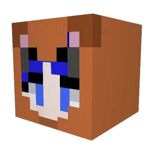 rouoning Minecraft avatar head, 3D render
