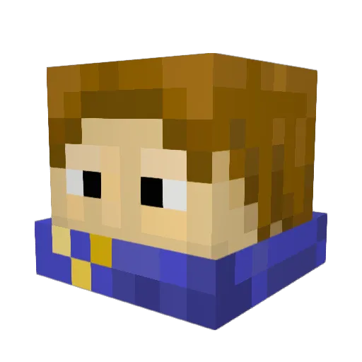 route80s Minecraft avatar head, 3D render