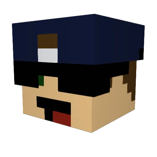 rowerboy Minecraft avatar head, 3D render