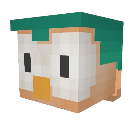 rowlet_the_royal Minecraft avatar head, 3D render