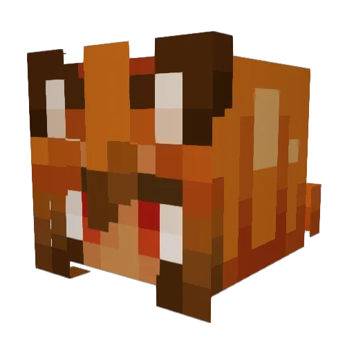 royamu Minecraft avatar head, 3D render