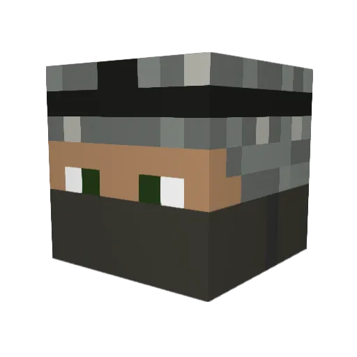roybarberuk Minecraft avatar head, 3D render