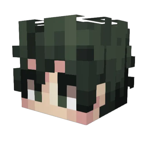 rrage Minecraft avatar head, 3D render