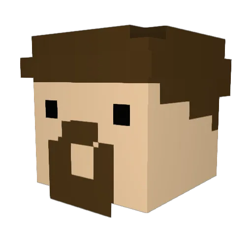 rrajm Minecraft avatar head, 3D render