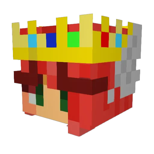 rredssr Minecraft avatar head, 3D render
