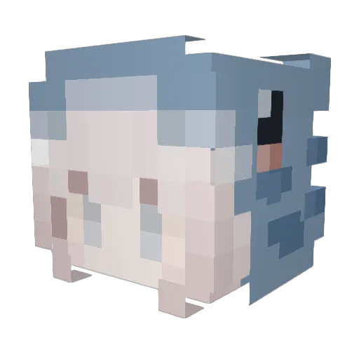 rrumours Minecraft avatar head, 3D render
