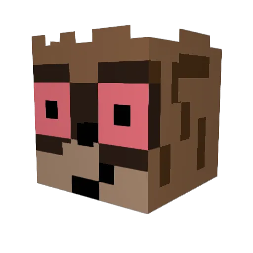 rsly Minecraft avatar head, 3D render