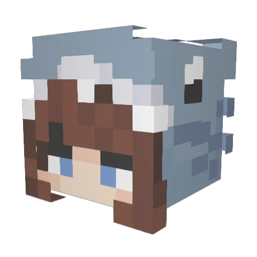 rubaduby Minecraft avatar head, 3D render