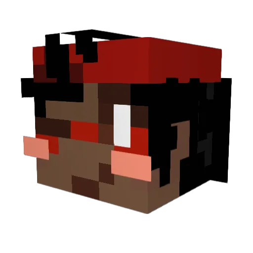 rubalixcube Minecraft avatar head, 3D render