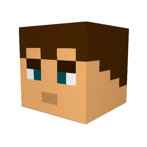 rubberxman Minecraft avatar head, 3D render