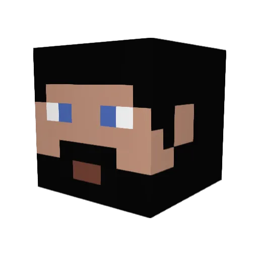 rubfug Minecraft avatar head, 3D render