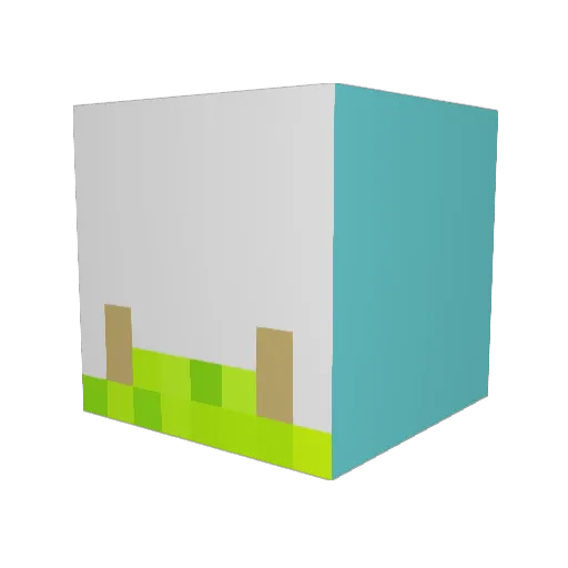 rubiaaa Minecraft avatar head, 3D render