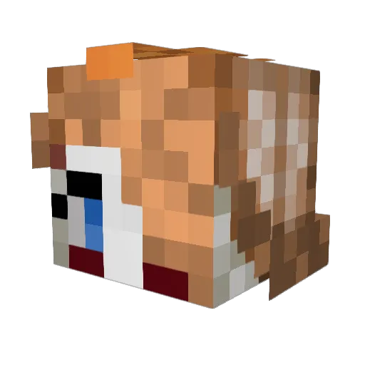 rubiecorn Minecraft avatar head, 3D render