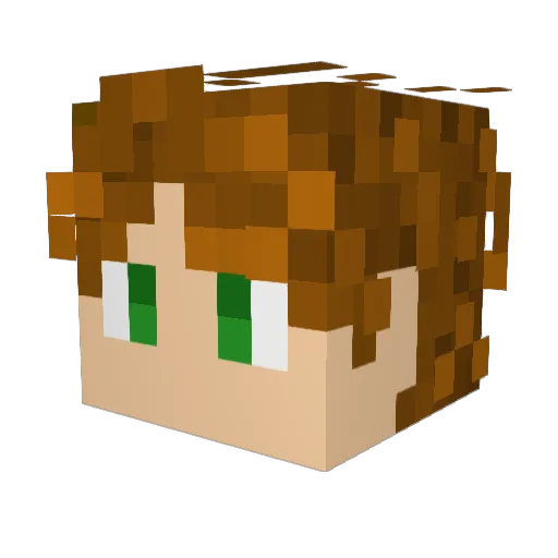 rubietola Minecraft avatar head, 3D render