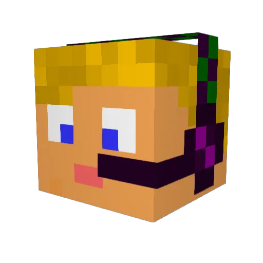 rubiplay02 Minecraft avatar head, 3D render